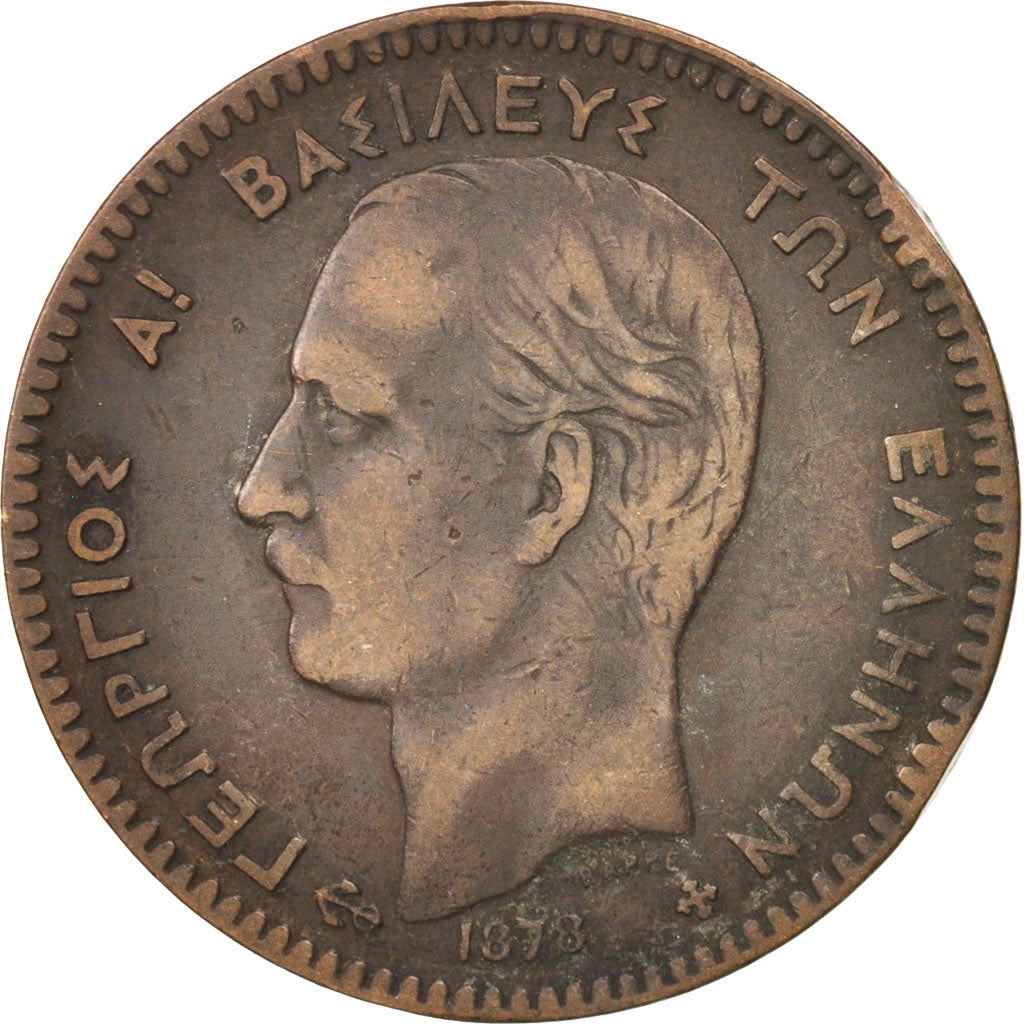 Greece, George I, 2 Lepta, 1878, Bordeaux, VF(30-35), Copper, KM:53