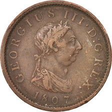 Coin, Great Britain, George III, Penny, 1807, EF(40-45), Copper, KM:663