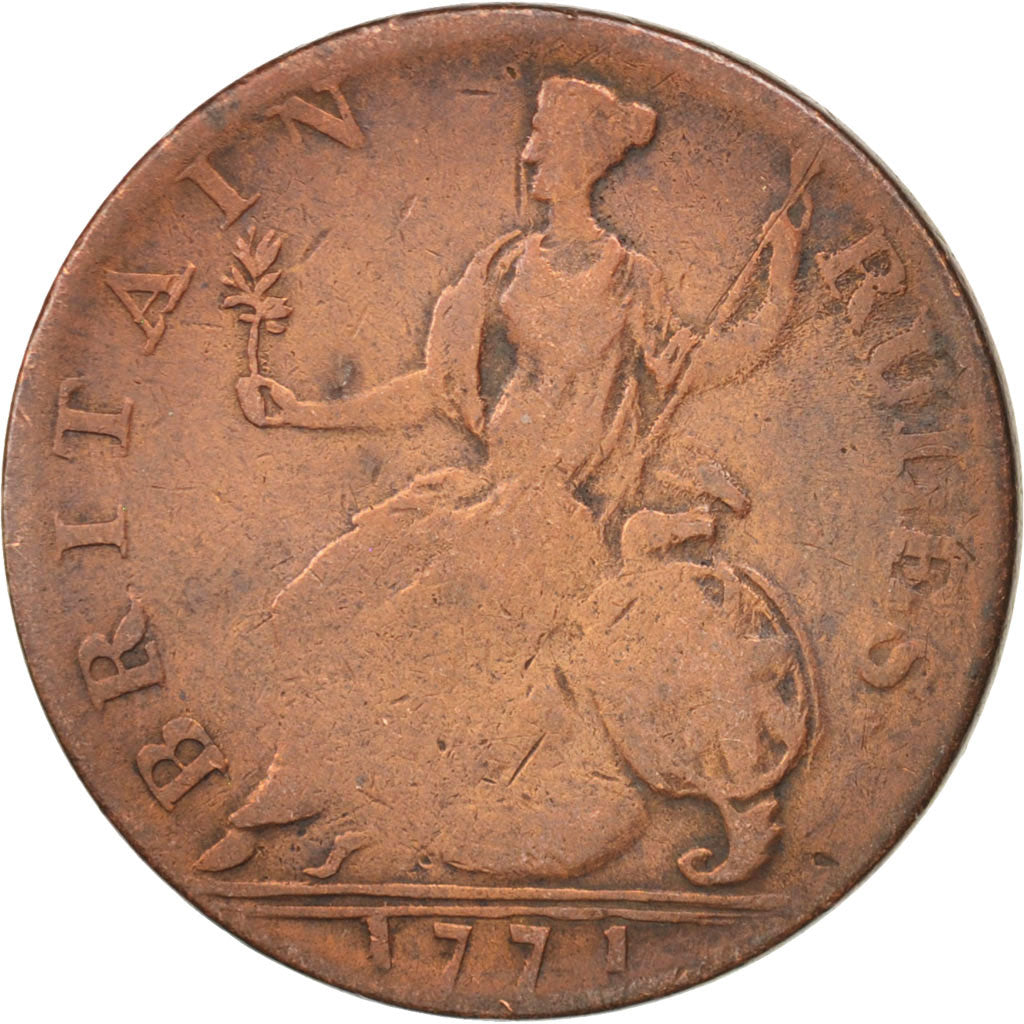 Great Britain, George III, Farthing, 1771, F(12-15), Copper
