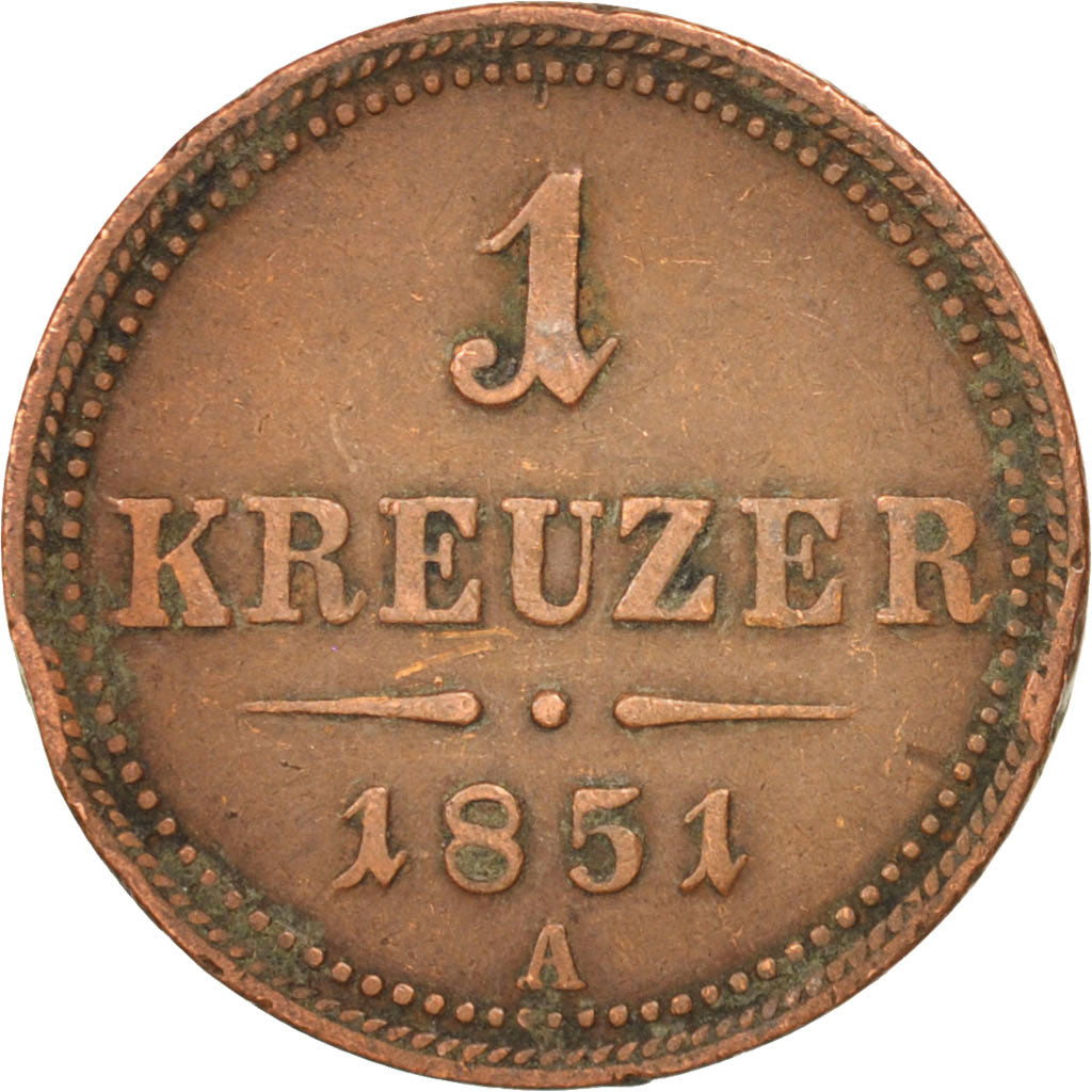 Austria, Franz Joseph I, Kreuzer, 1851, Vienne, EF(40-45), Copper, KM:2185