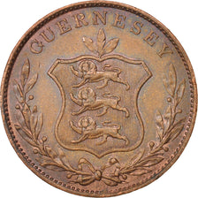 Guernsey, 8 Doubles, 1834, Heaton, AU(50-53), Copper, KM:3