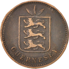 Guernsey, 4 Doubles, 1889, Heaton, Birmingham, VF(30-35), Bronze, KM:5