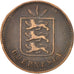 Guernsey, 4 Doubles, 1889, Heaton, Birmingham, TB+, Bronze, KM:5