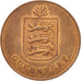 Moneda, Guernsey, 4 Doubles, 1920, Heaton, EBC+, Bronce, KM:13