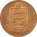 Coin, Guernsey, 4 Doubles, 1920, Heaton, MS(60-62), Bronze, KM:13