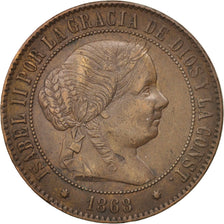 Spanien, Isabel II, 5 Centimos, 1868, Madrid, EF(40-45), Copper, KM:635.5