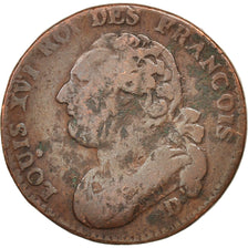 Münze, Frankreich, 12 deniers françois, 12 Deniers, 1791, Lyon, S, Bronze