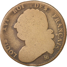 Francia, 12 deniers françois, 12 Deniers, 1792, Strasbourg, M+, Bronzo, KM:6...