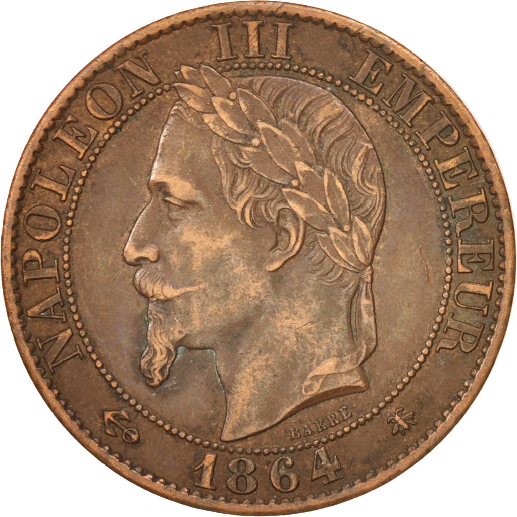 France, Napoleon III, Napoléon III, 5 Centimes, 1864, Paris, AU(50-53), Bronze