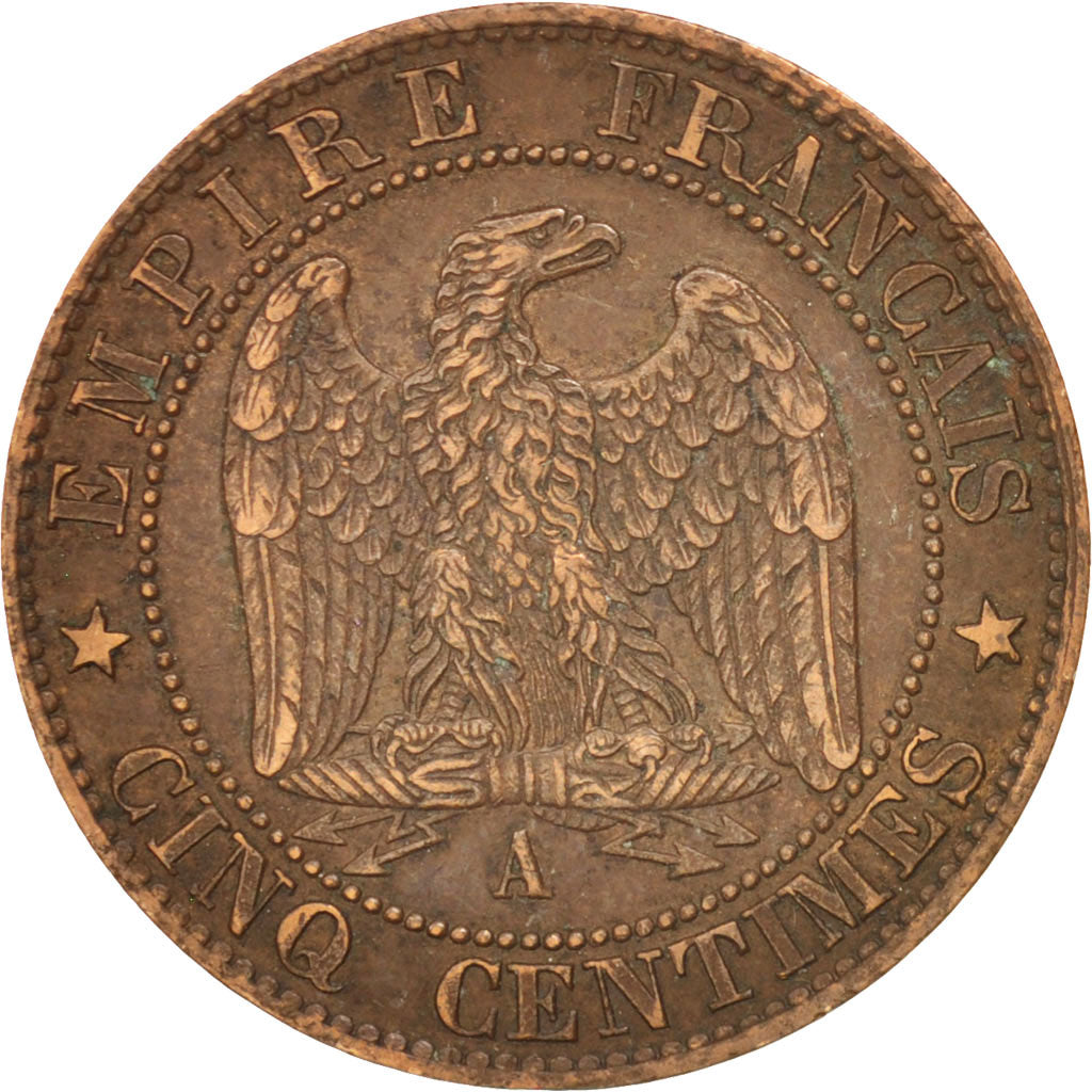 France, Napoleon III, Napoléon III, 5 Centimes, 1864, Paris, AU(50-53), Bronze
