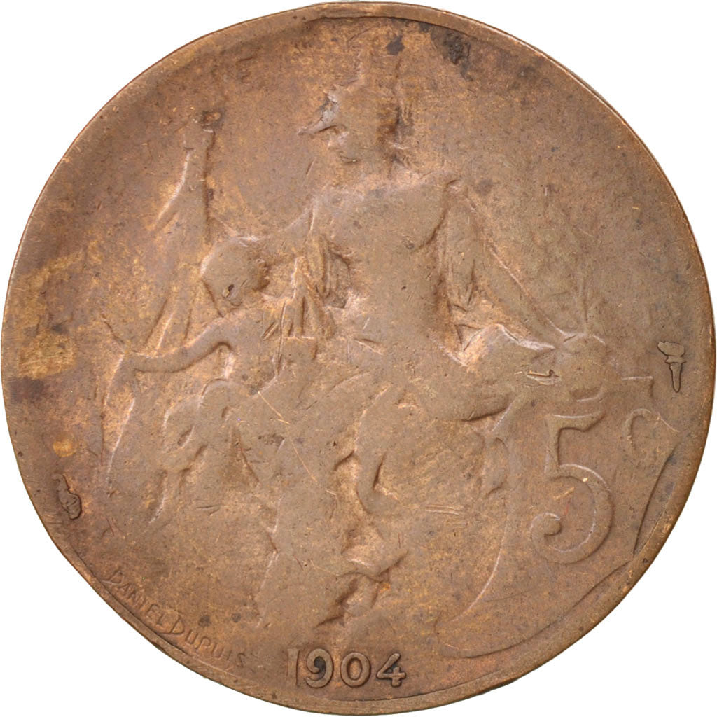 Coin, France, Dupuis, 5 Centimes, 1904, Paris, F(12-15), Bronze, KM:842
