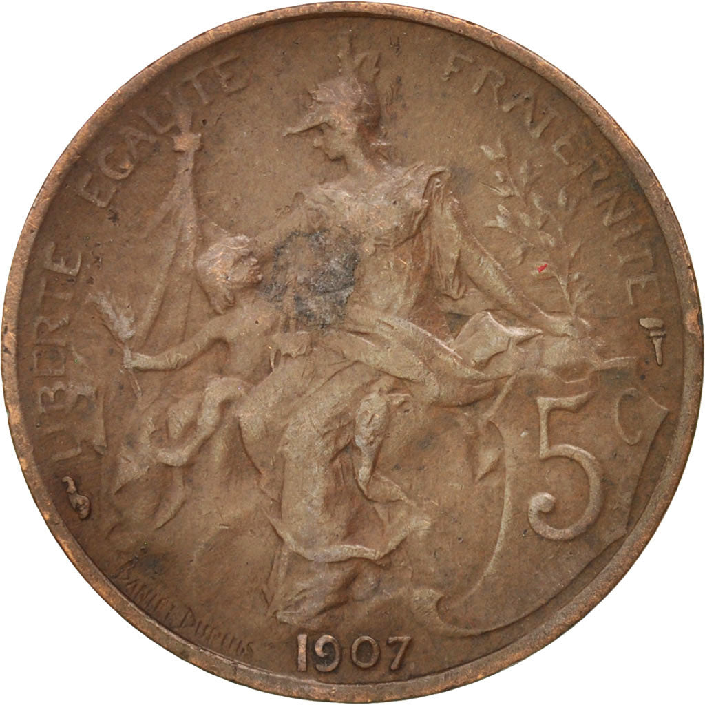 Münze, Frankreich, Dupuis, 5 Centimes, 1904, Paris, S+, Bronze, KM:842