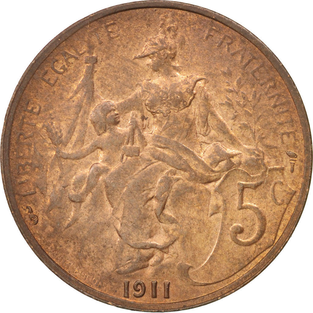 Coin, France, Dupuis, 5 Centimes, 1911, Paris, MS(60-62), Bronze, KM:842
