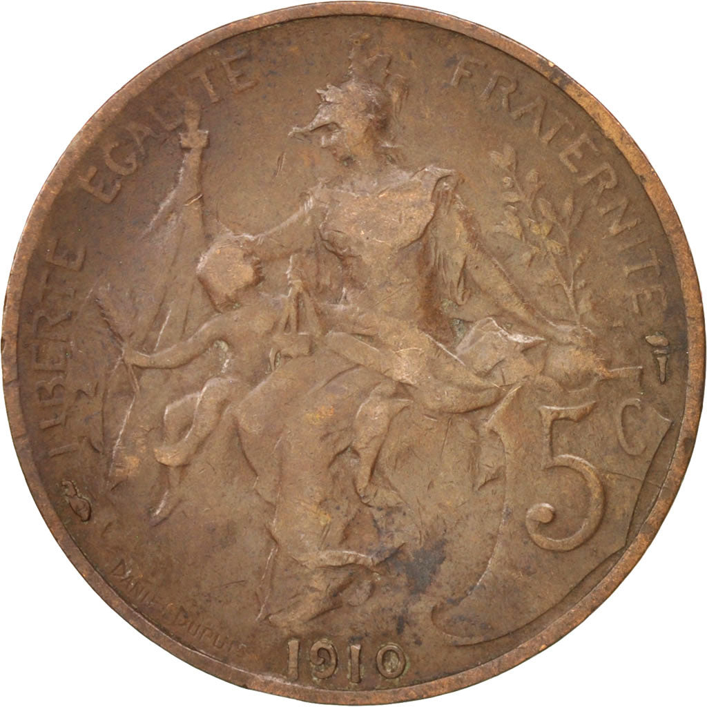 Coin, France, Dupuis, 5 Centimes, 1910, Paris, VF(30-35), Bronze, KM:842