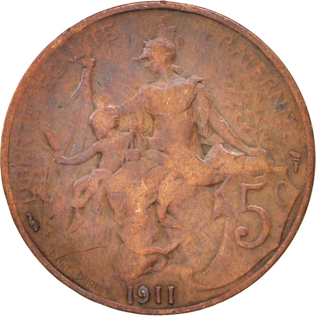 Coin, France, Dupuis, 5 Centimes, 1911, Paris, VF(20-25), Bronze, KM:842