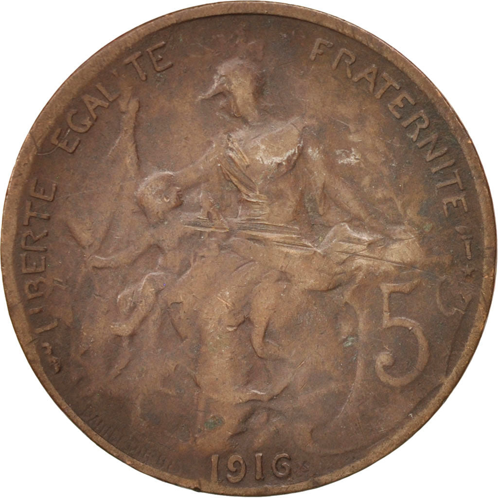 Coin, France, Dupuis, 5 Centimes, 1916, Paris, VF(20-25), Bronze, KM:842