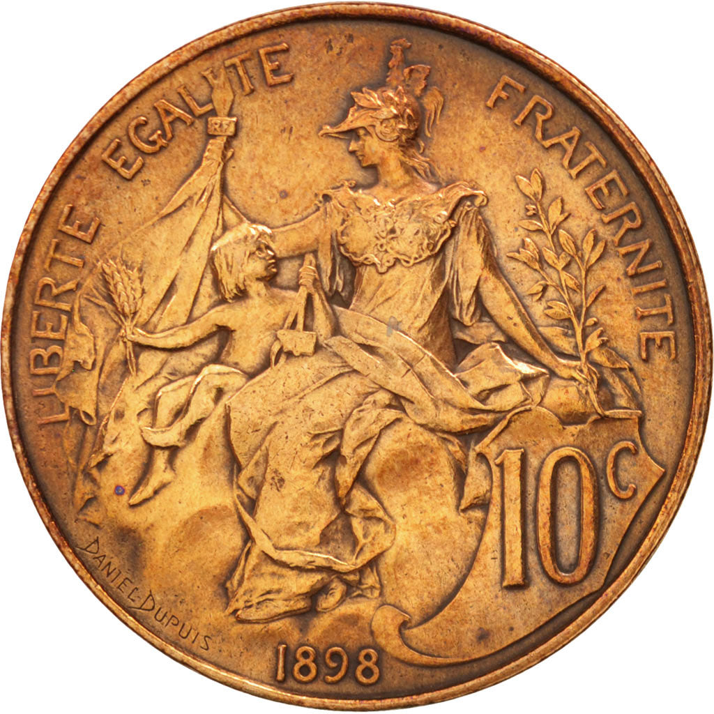 France, Dupuis, 10 Centimes, 1898, Paris, MS(60-62), Bronze, KM:843, Gadoury:277
