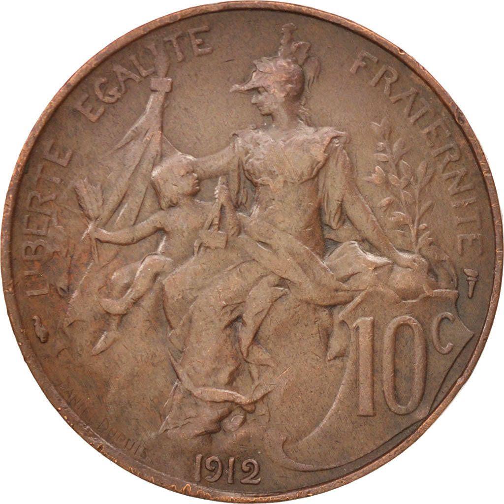 Coin, France, Dupuis, 10 Centimes, 1912, Paris, EF(40-45), Bronze, KM:843