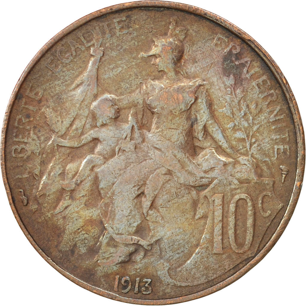 Coin, France, Dupuis, 10 Centimes, 1913, Paris, VF(30-35), Bronze, KM:843