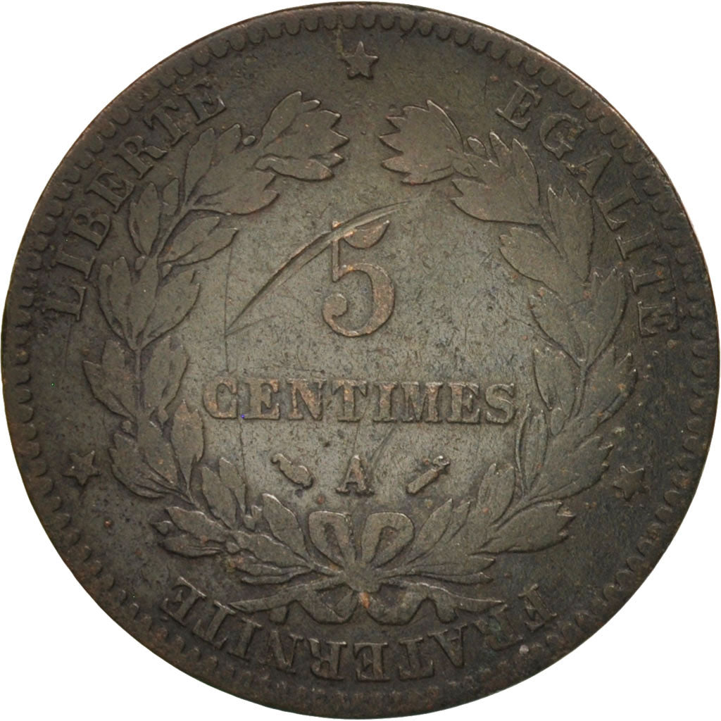 Coin, France, Cérès, 5 Centimes, 1883, Paris, VF(20-25), Bronze, KM:821.1