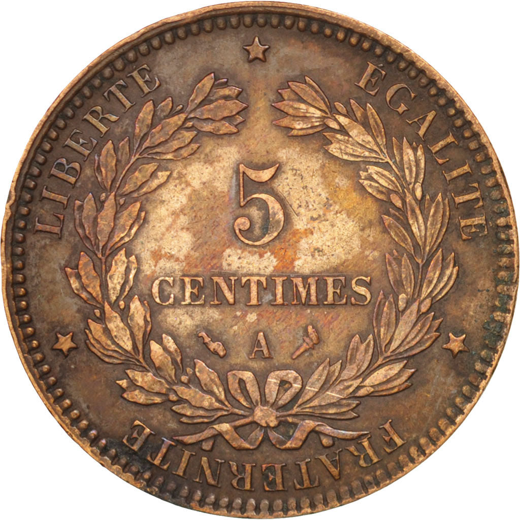 Coin, France, Cérès, 5 Centimes, 1897, Paris, AU(50-53), Bronze, KM:821.1
