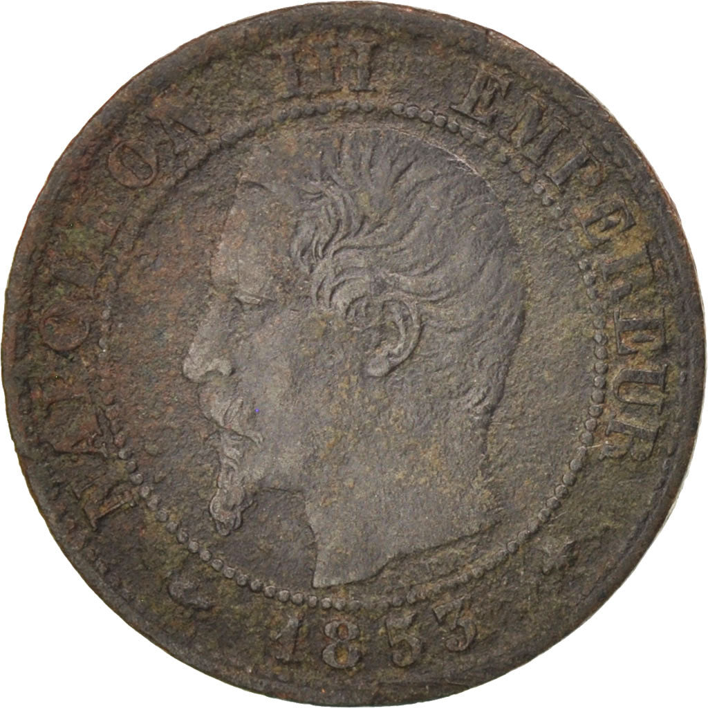 Francia, Napoleon III, Napoléon III, Centime, 1853, Strasbourg, MB+, Bronzo,...