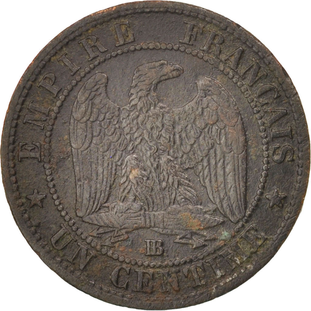 Francia, Napoleon III, Napoléon III, Centime, 1853, Strasbourg, MB+, Bronzo,...