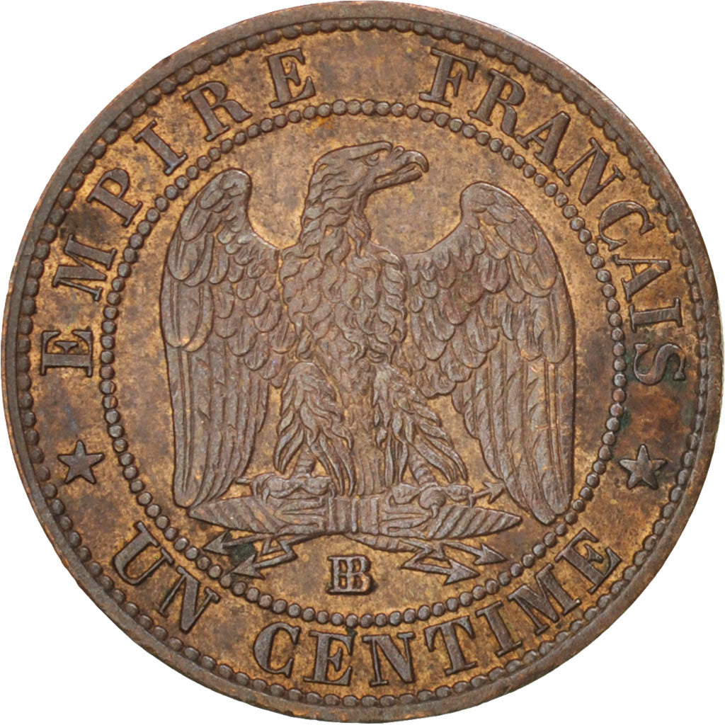 Moneta, Francja, Napoleon III, Napoléon III, Centime, 1853, Strasbourg