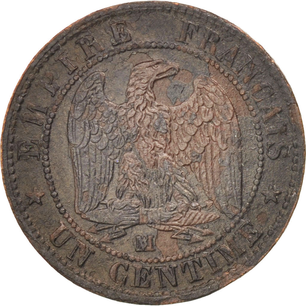 France, Napoleon III, Napoléon III, Centime, 1855, Marseille, EF(40-45)
