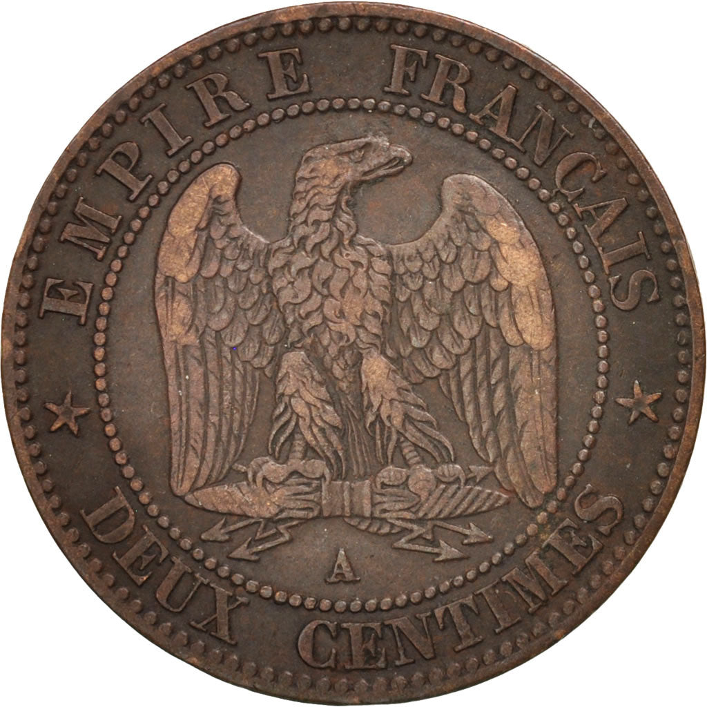 France, Napoleon III, Napoléon III, 2 Centimes, 1854, Paris, AU(50-53), Bronze