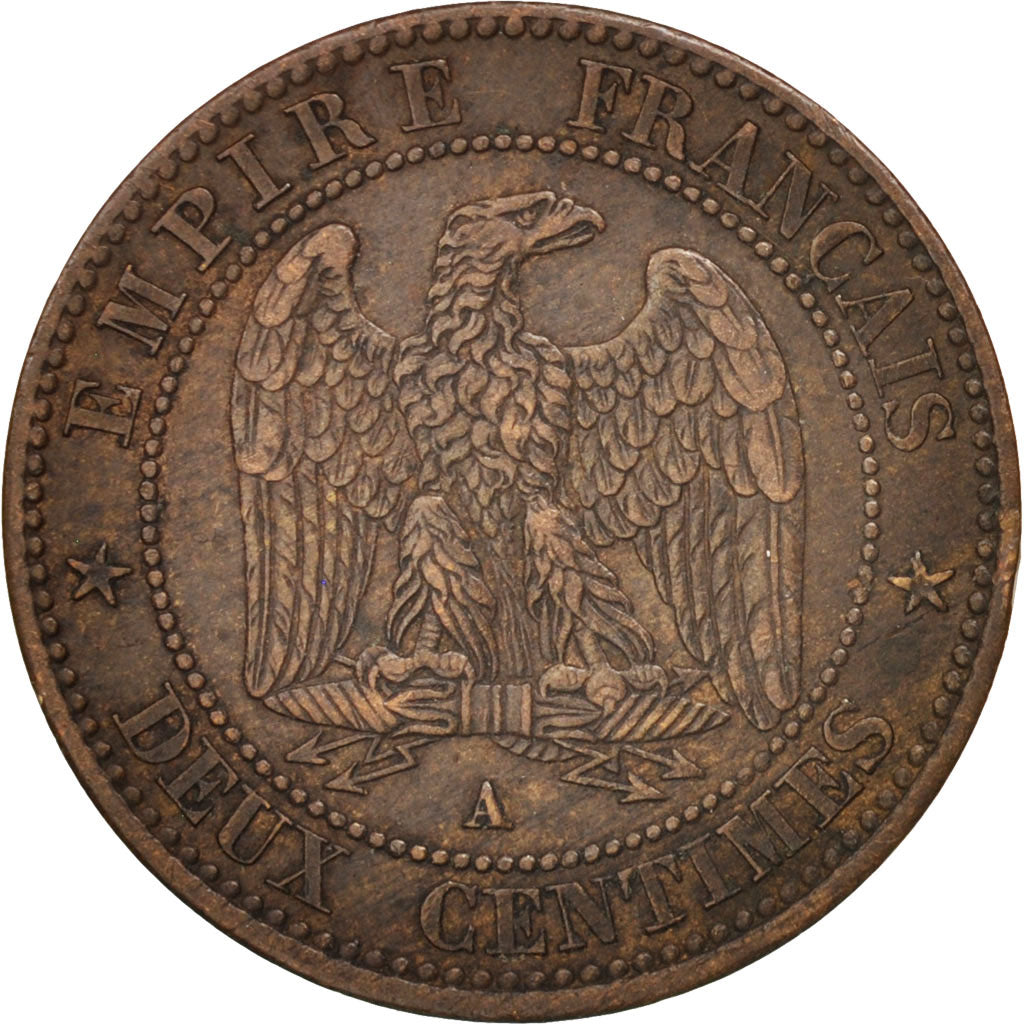 Coin, France, Napoleon III, Napoléon III, 2 Centimes, 1855, Paris, AU(50-53)