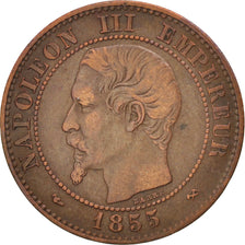 Francia, Napoleon III, Napoléon III, 2 Centimes, 1855, Rouen, BB, Bronzo, KM...