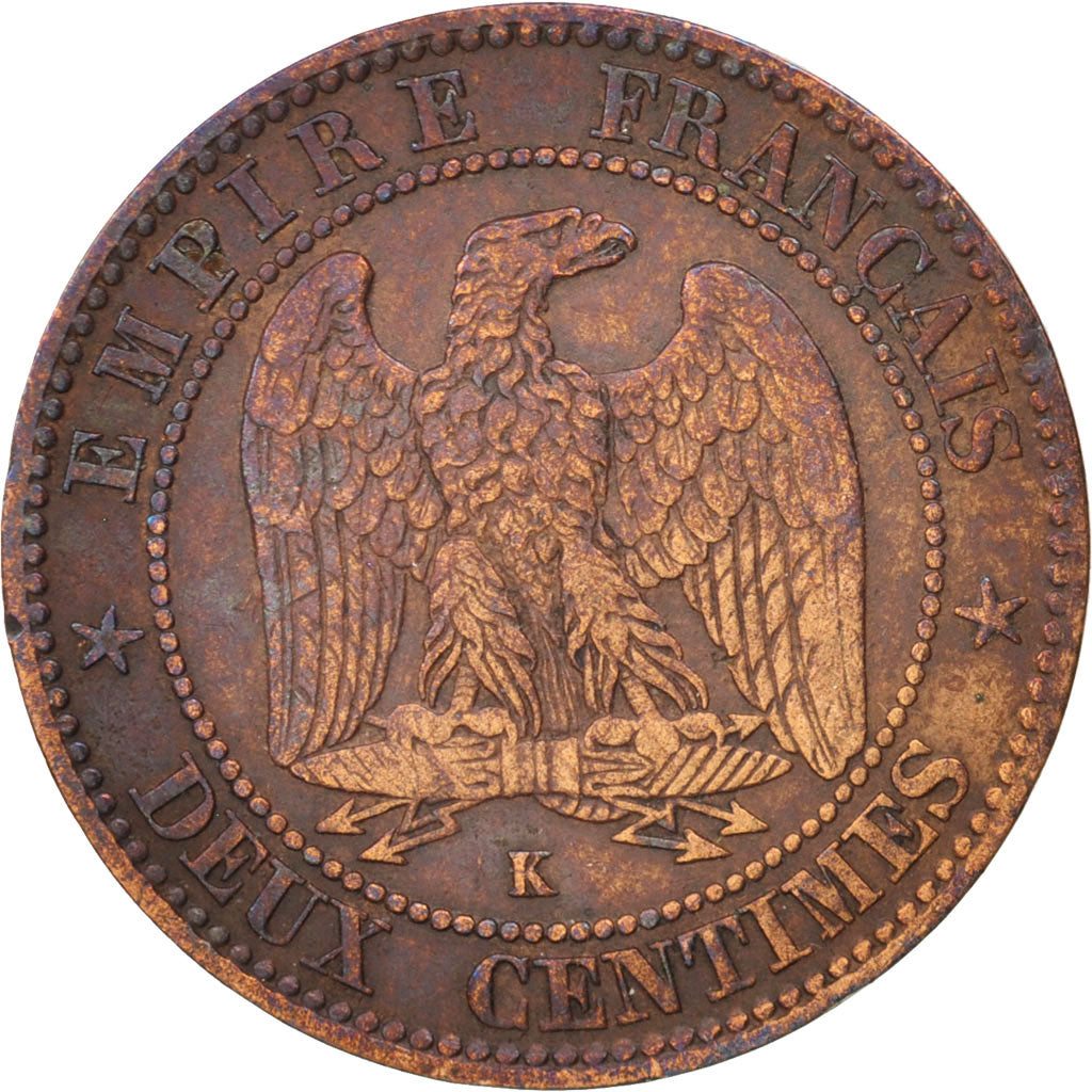 Moneta, Francja, Napoleon III, Napoléon III, 2 Centimes, 1857, Bordeaux