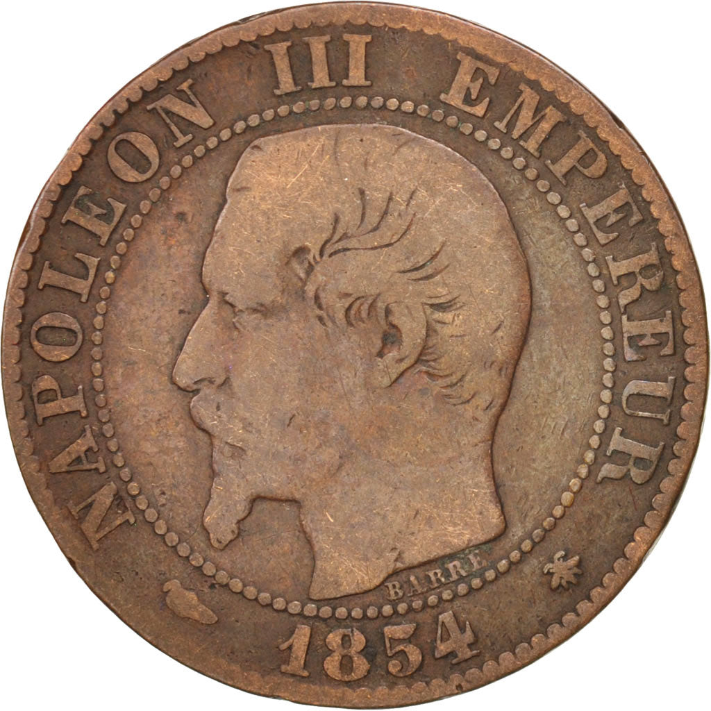 France, Napoleon III, Napoléon III, 5 Centimes, 1854, Strasbourg, F(12-15)