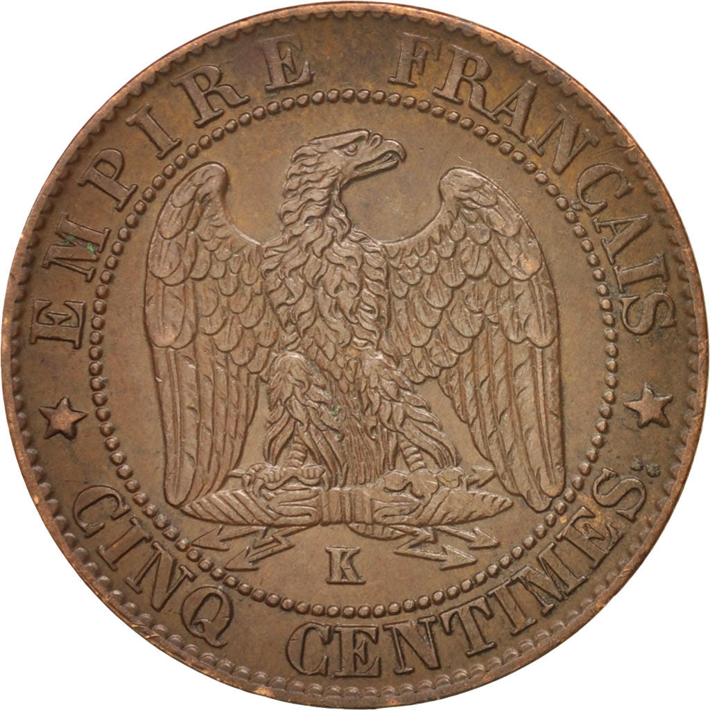 France, Napoleon III, Napoléon III, 5 Centimes, 1861, Bordeaux, AU(55-58)