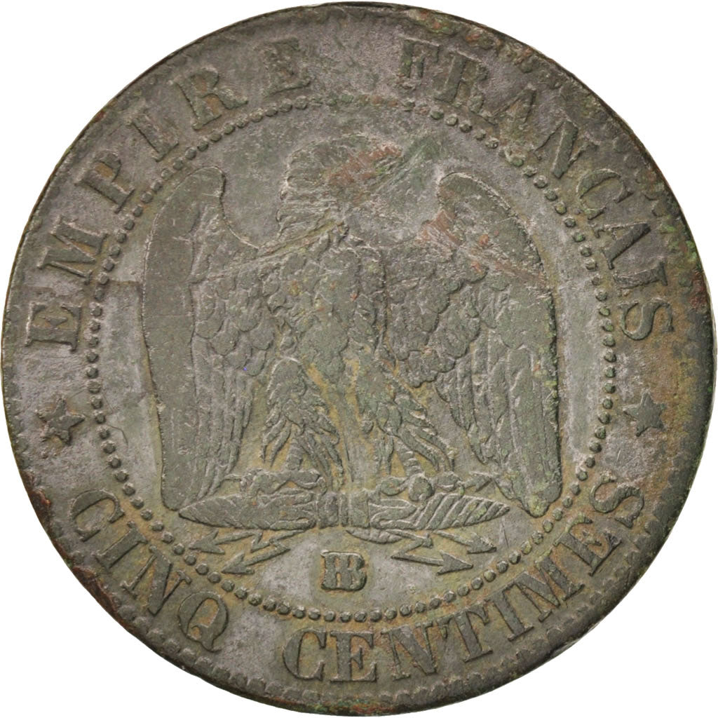 Monnaie, France, Napoleon III, Napoléon III, 5 Centimes, 1864, Strasbourg, TB