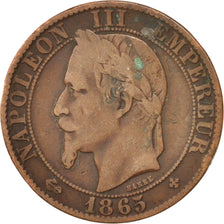 Moneta, Francia, Napoleon III, Napoléon III, 5 Centimes, 1865, Strasbourg, B+