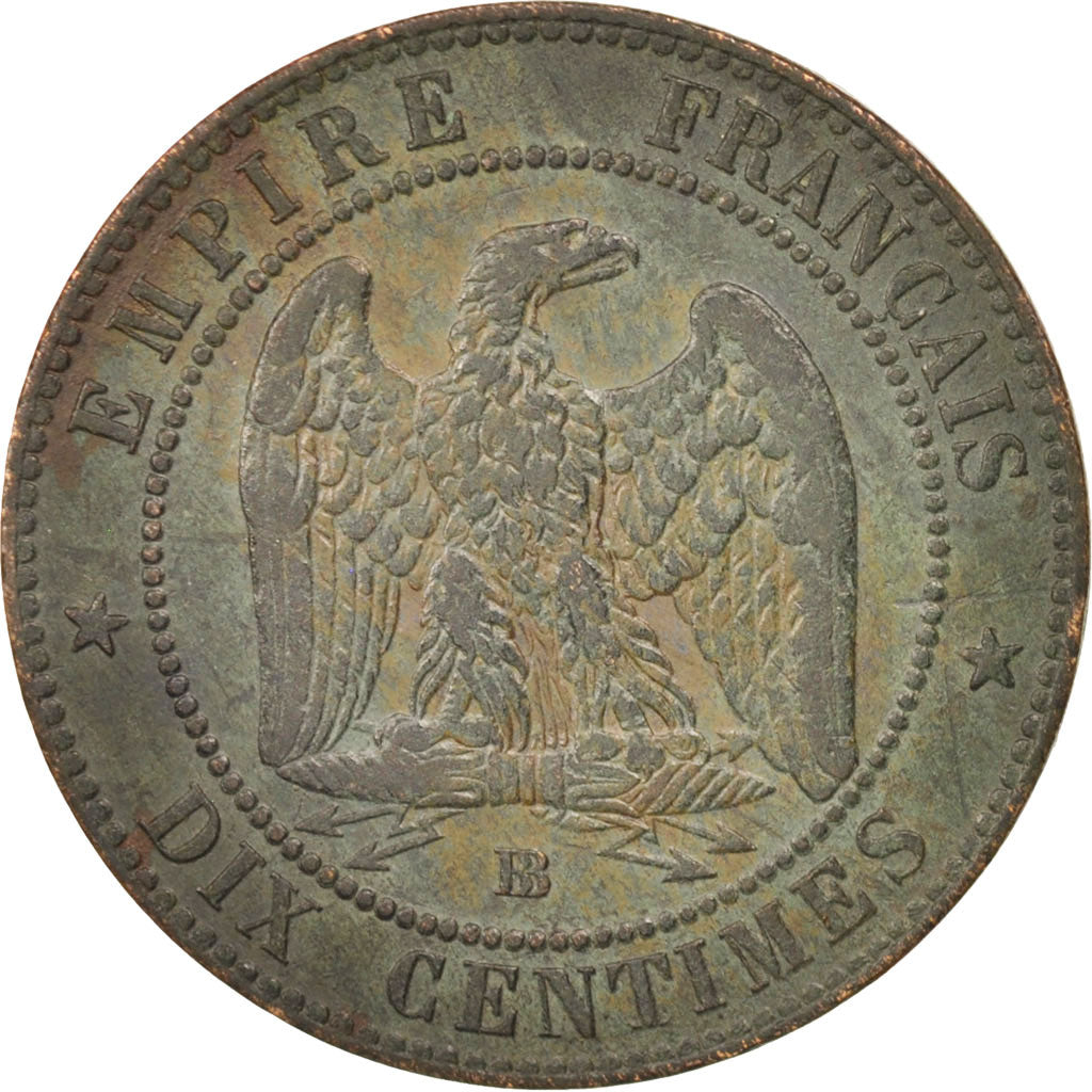 Munten, Frankrijk, Napoleon III, Napoléon III, 10 Centimes, 1854, Strasbourg