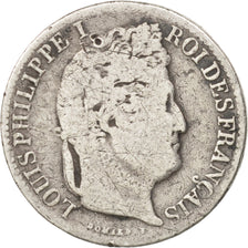 Moneta, Francia, Louis-Philippe, 1/2 Franc, 1838, Paris, B+, Argento, KM:741.1