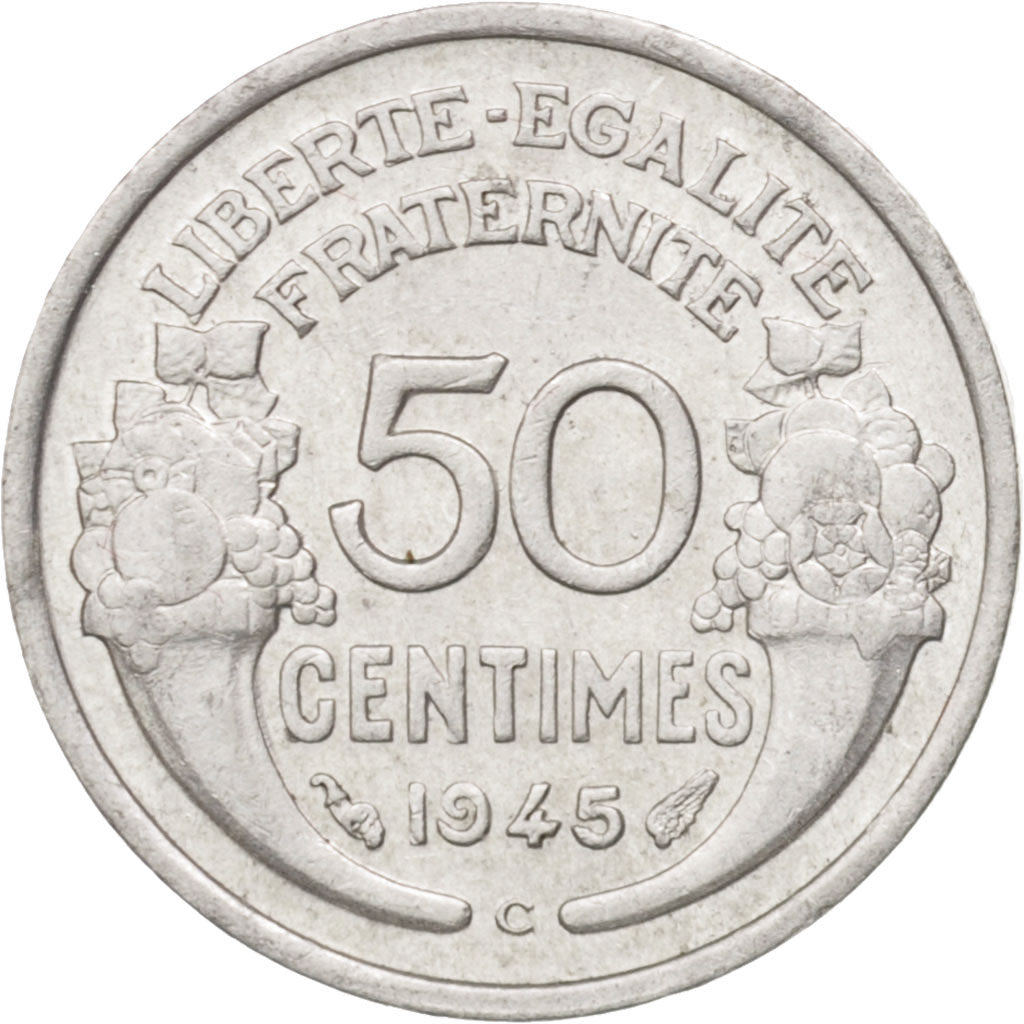 Francia, Morlon, 50 Centimes, 1945, Castelsarrasin, SPL-, Alluminio, KM:894.3...
