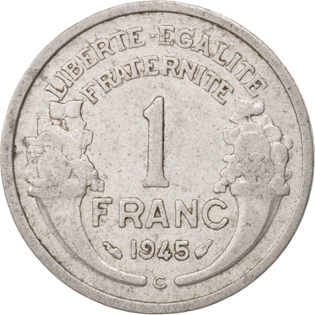 Moneta, Francia, Morlon, Franc, 1945, Castelsarrasin, BB, Alluminio, KM:885a.3