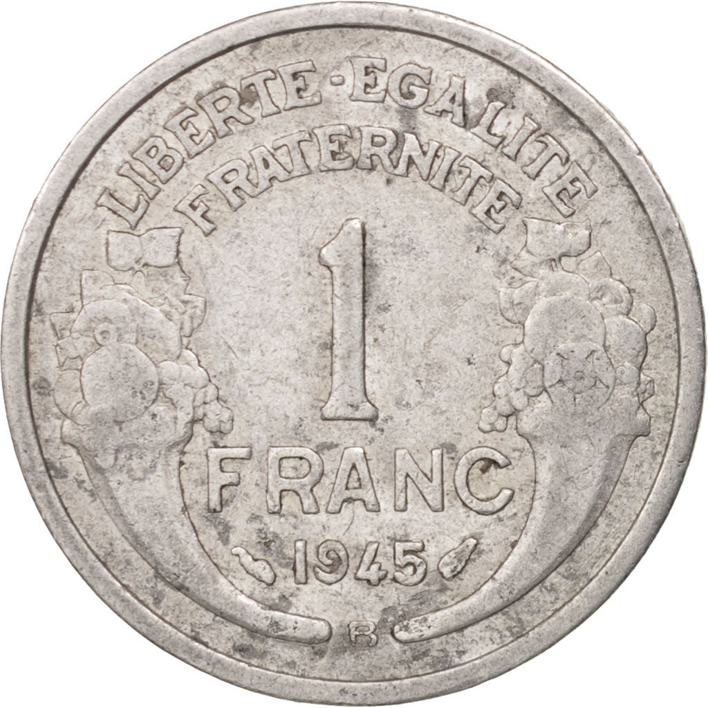 Coin, France, Morlon, Franc, 1945, Beaumont le Roger, VF(30-35), Aluminum