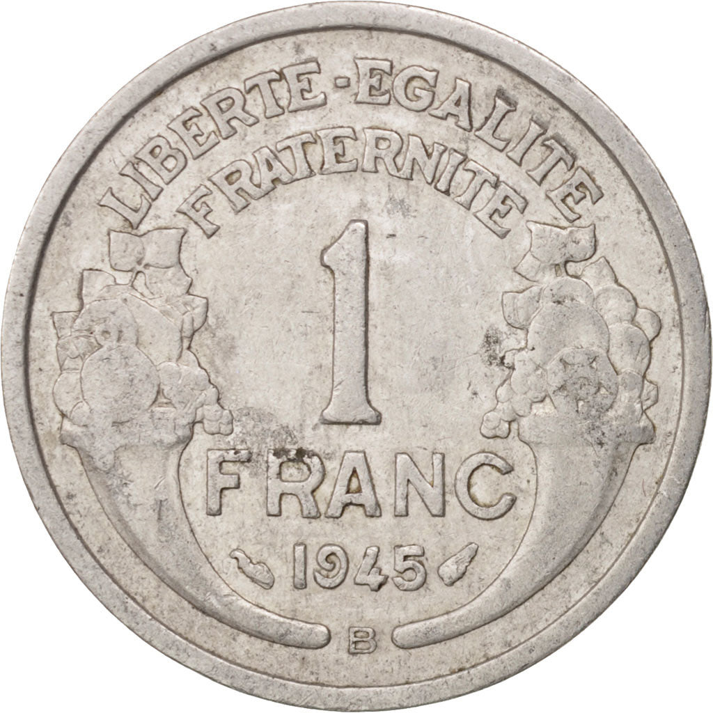 Moneta, Francia, Morlon, Franc, 1945, Beaumont le Roger, BB, Alluminio