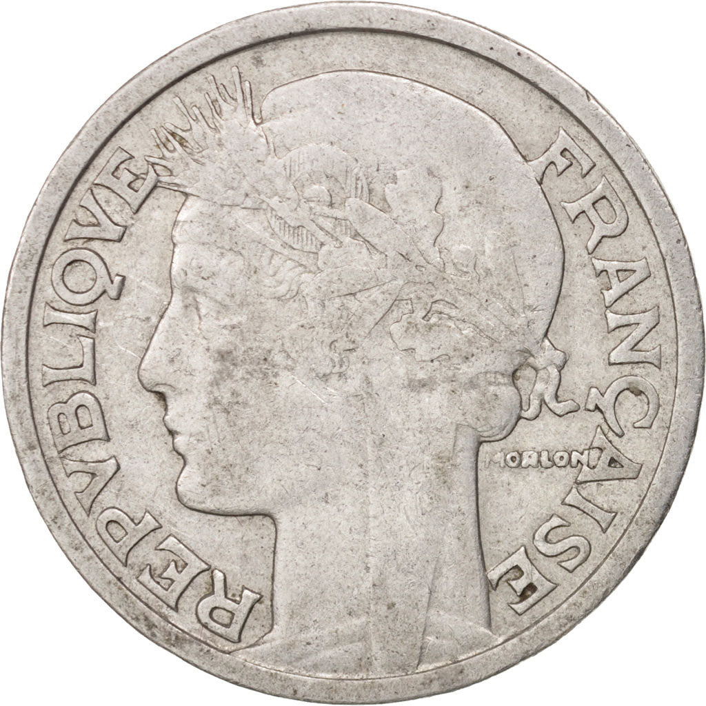Coin, France, Morlon, 2 Francs, 1945, Beaumont le Roger, VF(30-35), Aluminum