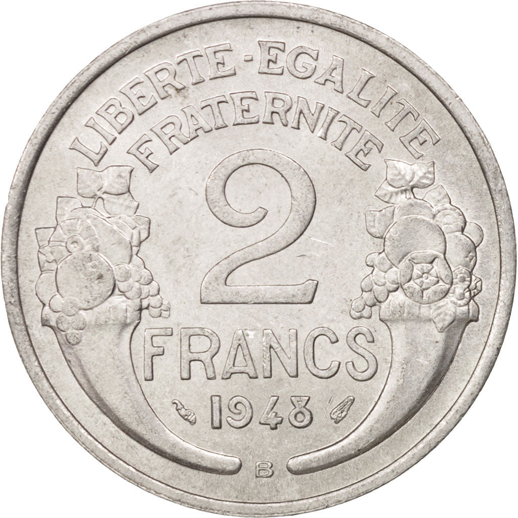 Moneta, Francja, Morlon, 2 Francs, 1948, Beaumont le Roger, MS(60-62)