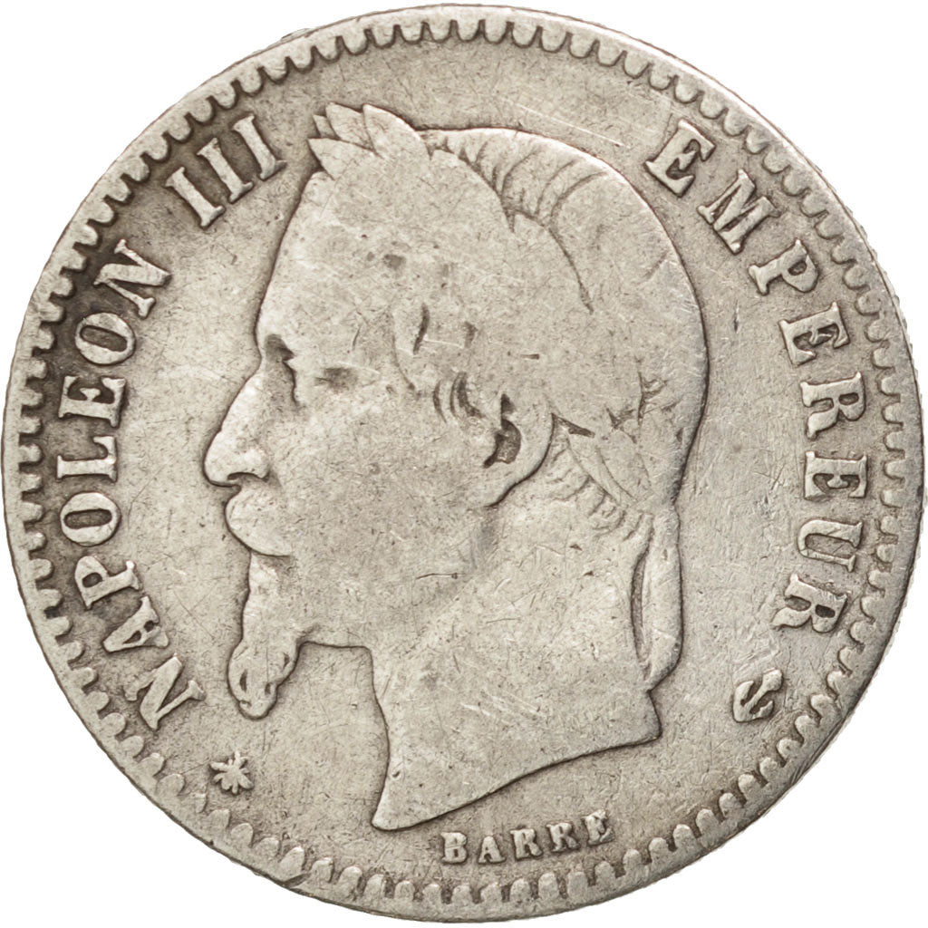 France, Napoleon III, Napoléon III, 50 Centimes, 1866, Paris, VF(20-25), Silver