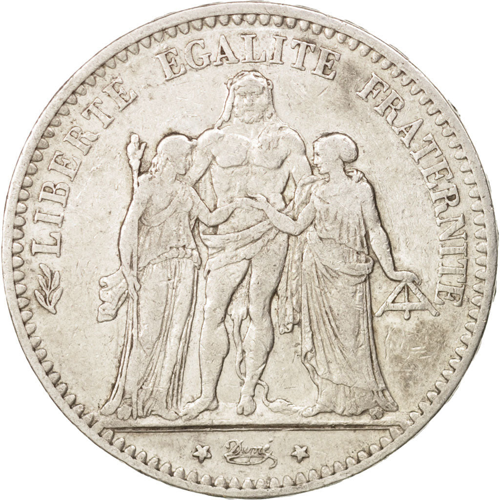 Münze, Frankreich, Hercule, 5 Francs, 1876, Bordeaux, S+, Silber, KM:820.2