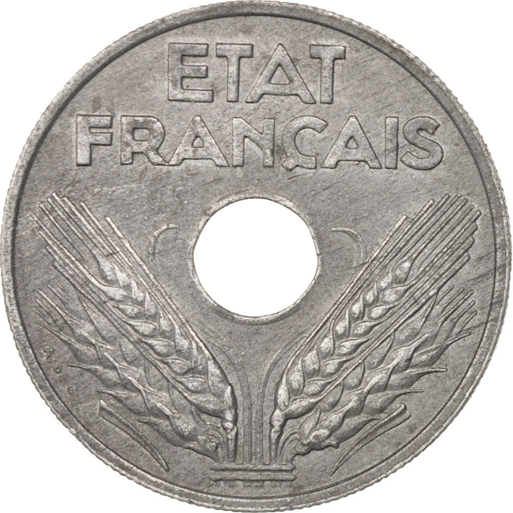 Munten, Frankrijk, État français, 20 Centimes, 1944, Paris, ZF+, Zinc