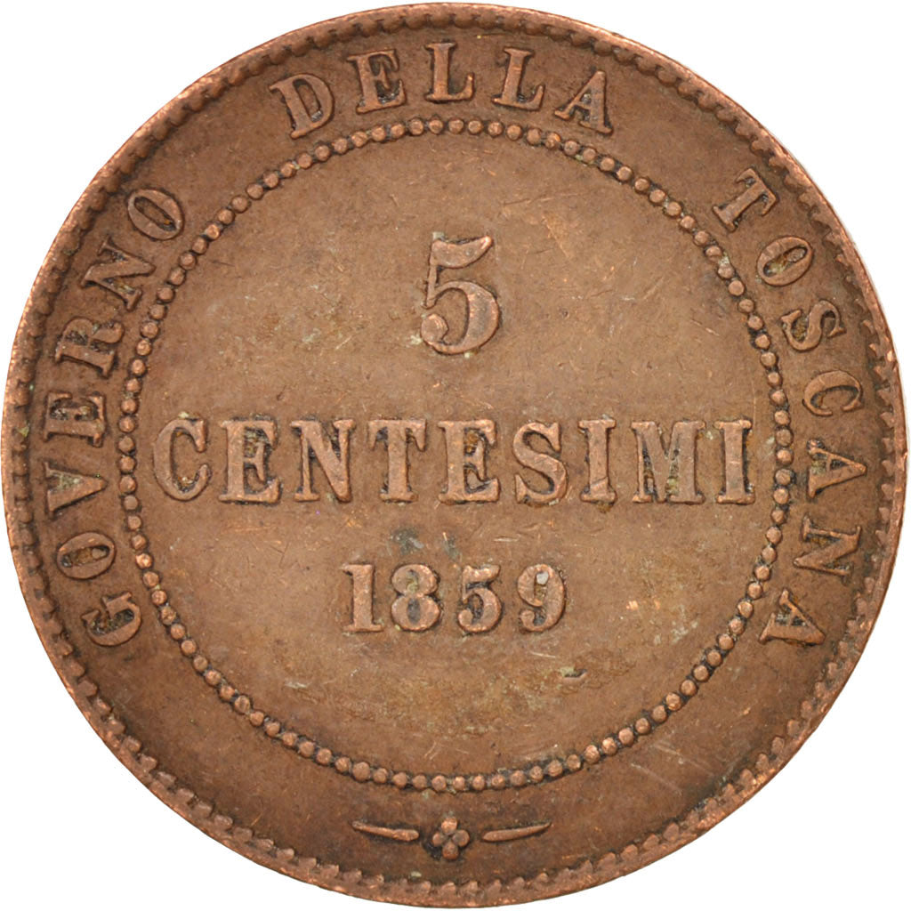 Coin, ITALIAN STATES, EMILIA, Vittorio Emanuele II, 5 Centesimi, 1859