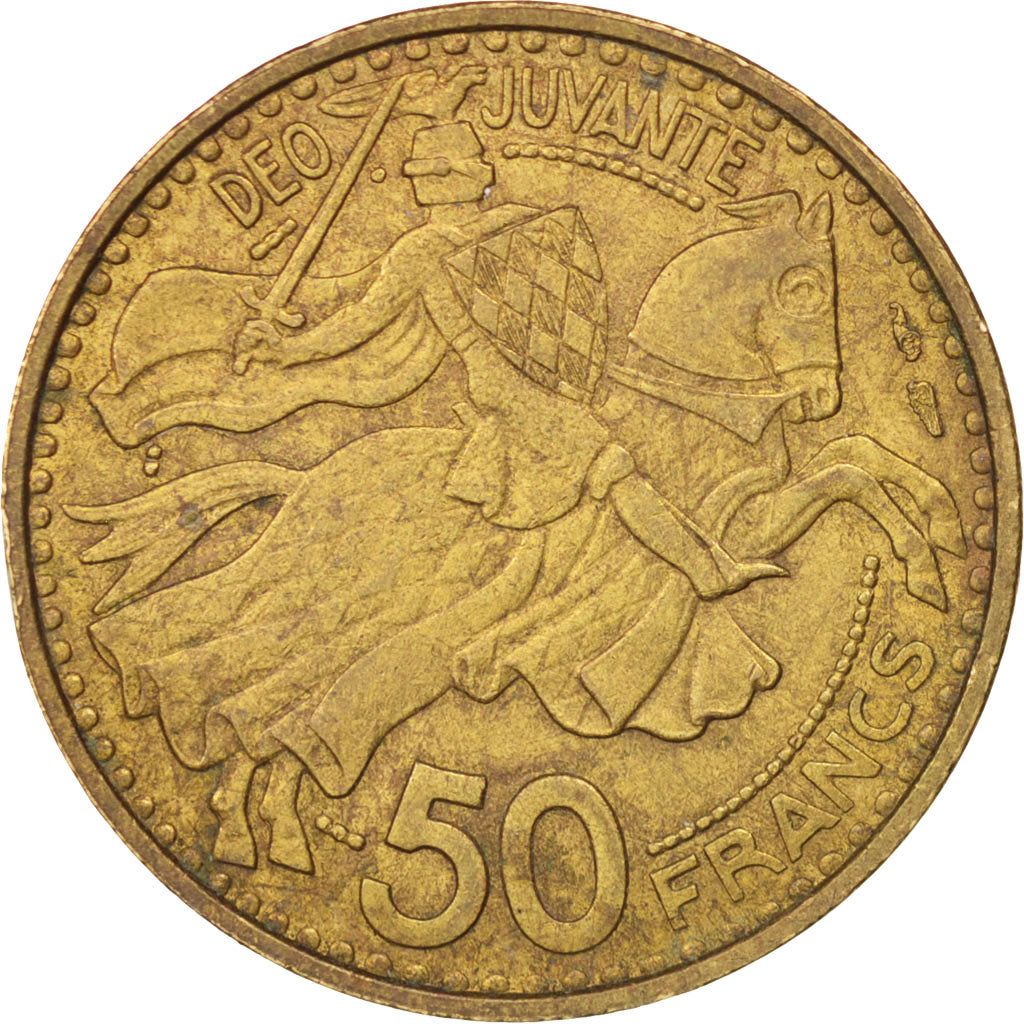 Monaco, Rainier III, 50 Francs, Cinquante, 1950, Monaco, AU(50-53)